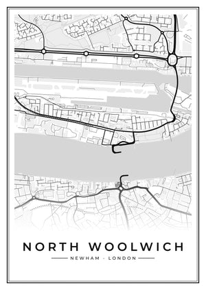North Woolwich Street Map Poster