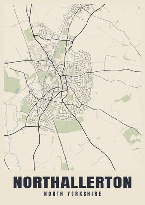 Northallerton Street Map Poster