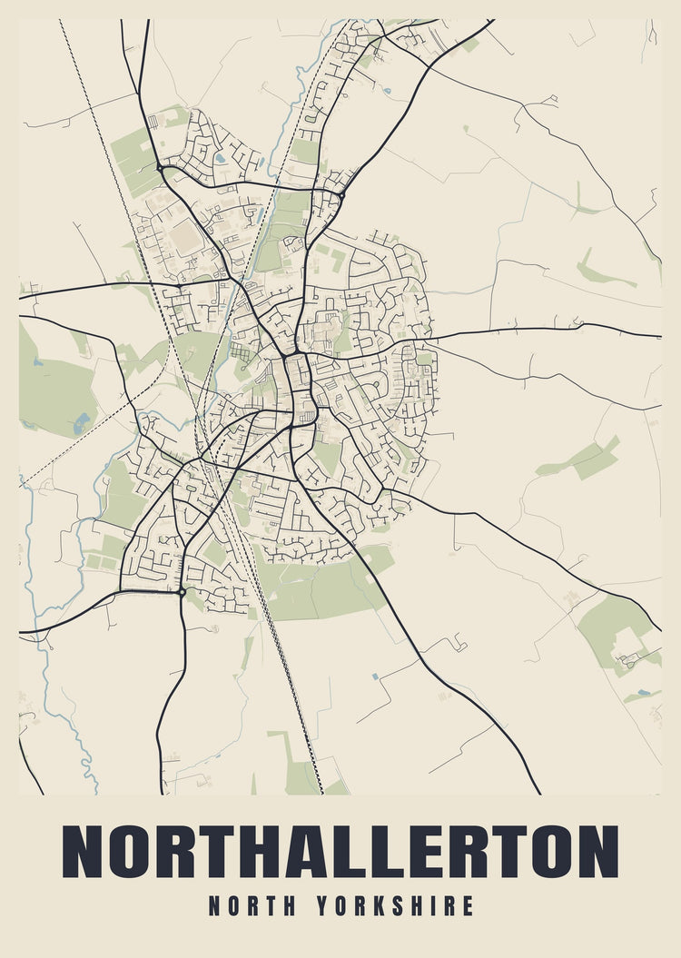 Northallerton Street Map Poster