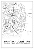 Street map poster of Northallerton town centre, North Yorkshire