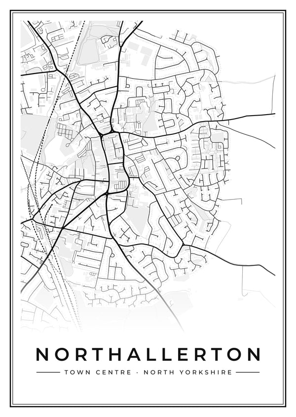 Northallerton Town Centre Street Map Poster