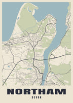 Street map poster of Northam, Devon