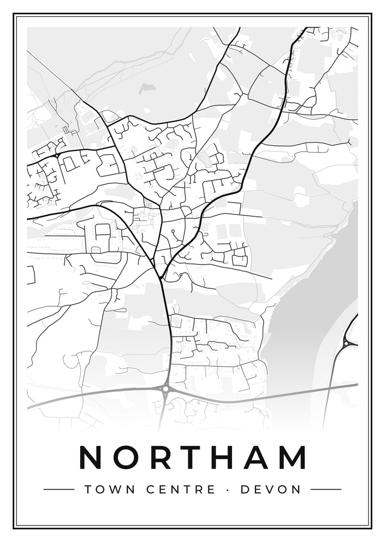 Northam Town Centre Street Map Poster