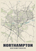 Street map poster of Northampton, Northamptonshire