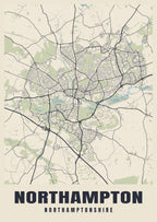 Street map poster of Northampton, Northamptonshire