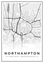 Street map poster of Northampton town centre, Northamptonshire