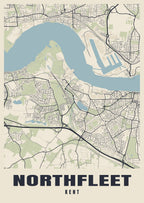 Street map poster of Northfleet, Kent