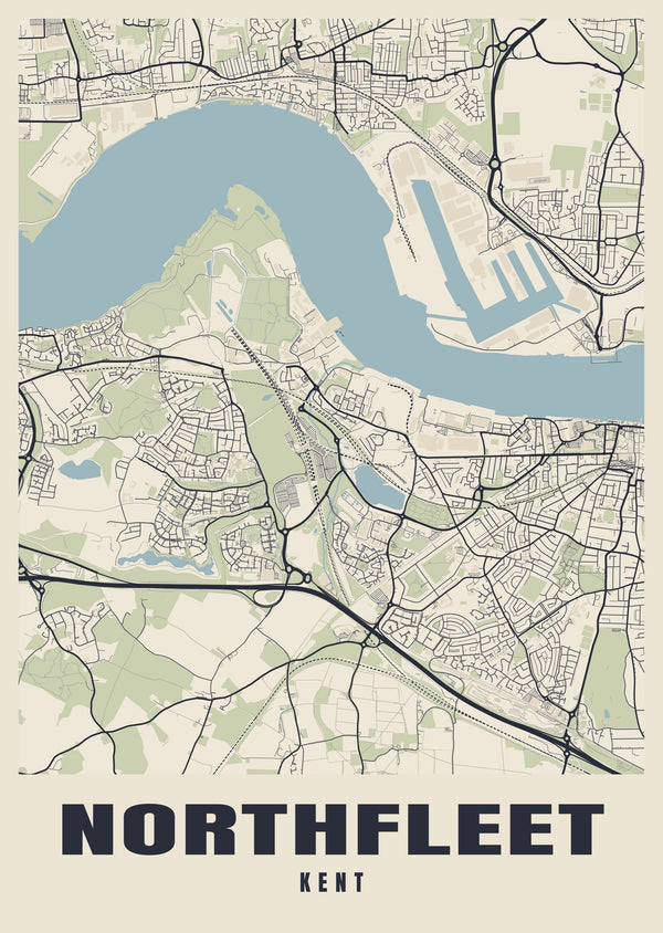 Northfleet Street Map Poster