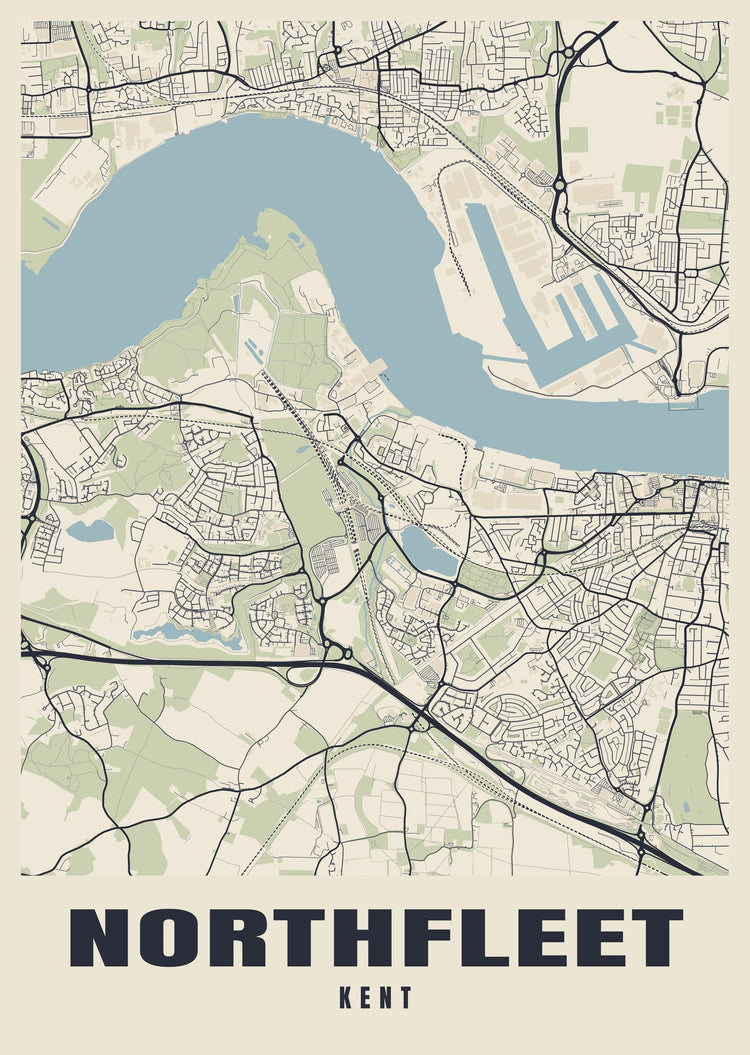 Northfleet Street Map Poster