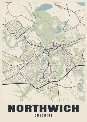 Northwich Street Map Poster