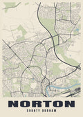 Street map poster of Norton, County Durham
