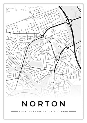 Norton Village Centre Street Map Poster