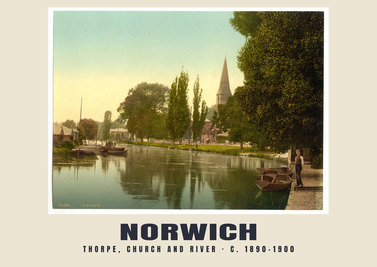 Thorpe, church and river, Norwich, c. 1890–1900 Heritage Print