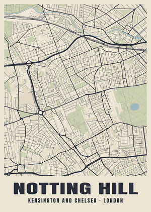 Notting Hill Heritage Street Map Poster