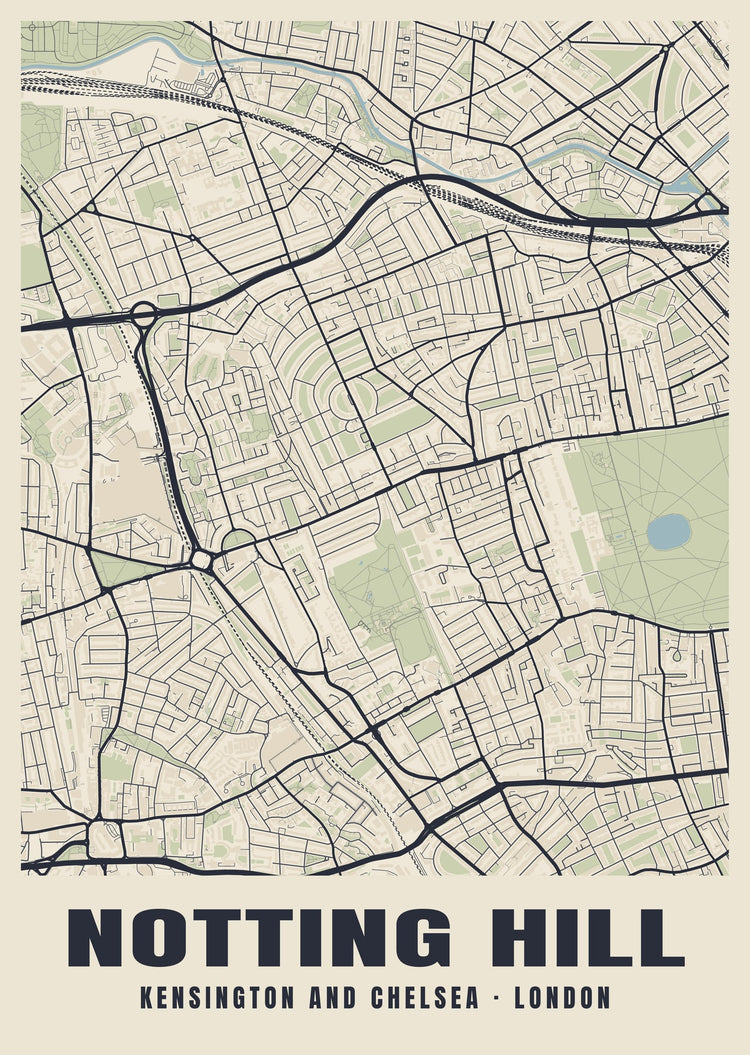 Notting Hill Heritage Street Map Poster