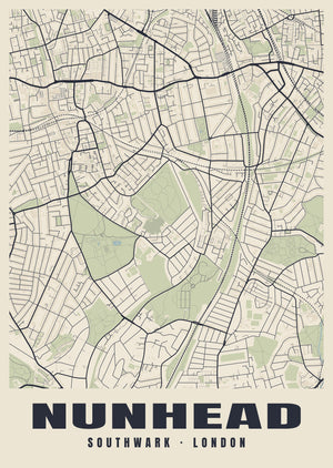 Nunhead Heritage Street Map Poster
