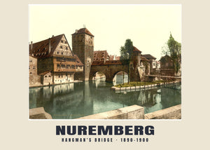 Hangman’s Bridge, Nuremberg — 1890–1900 · Vintage photochrom print