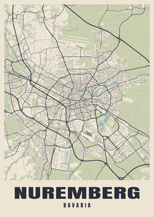 Nuremberg Street Map Poster