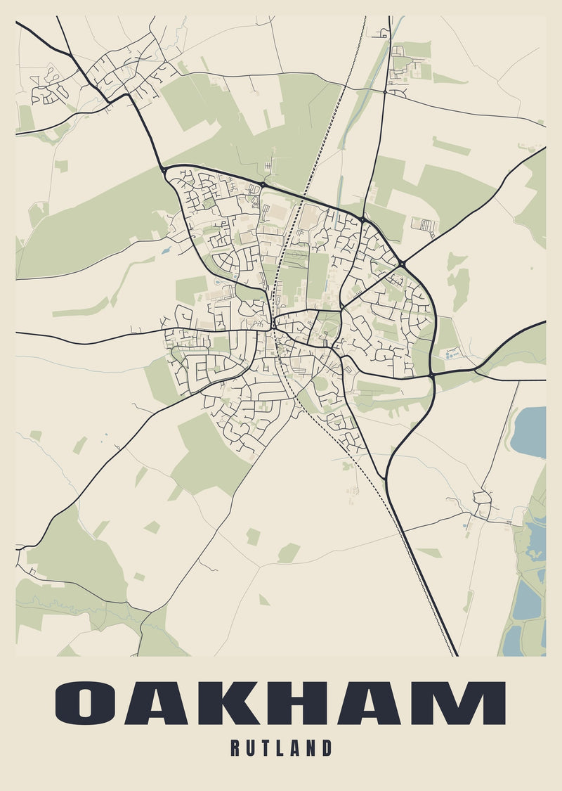 Oakham Street Map Poster