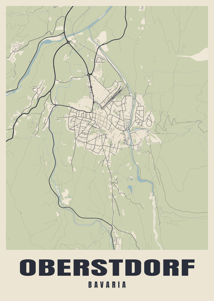 Oberstdorf Street Map Poster