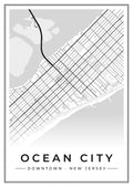 Street map poster of downtown Ocean City, New Jersey