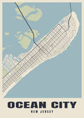 Street map poster of Ocean City, New Jersey