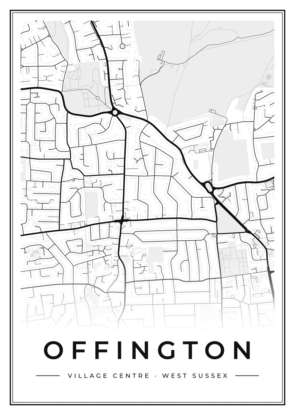 Offington Village Centre Street Map Poster