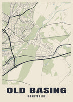 Street map poster of Old Basing, Hampshire
