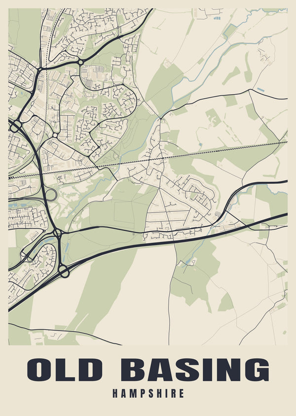 Old Basing Street Map Poster