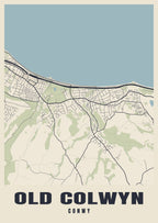Street map poster of Old Colwyn, Conwy