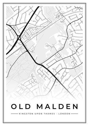 Old Malden Street Map Poster