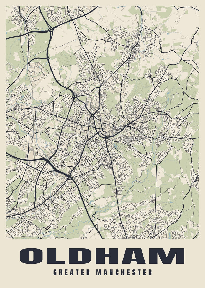 Oldham Street Map Poster