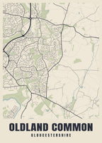 Street map poster of Oldland Common, Gloucestershire