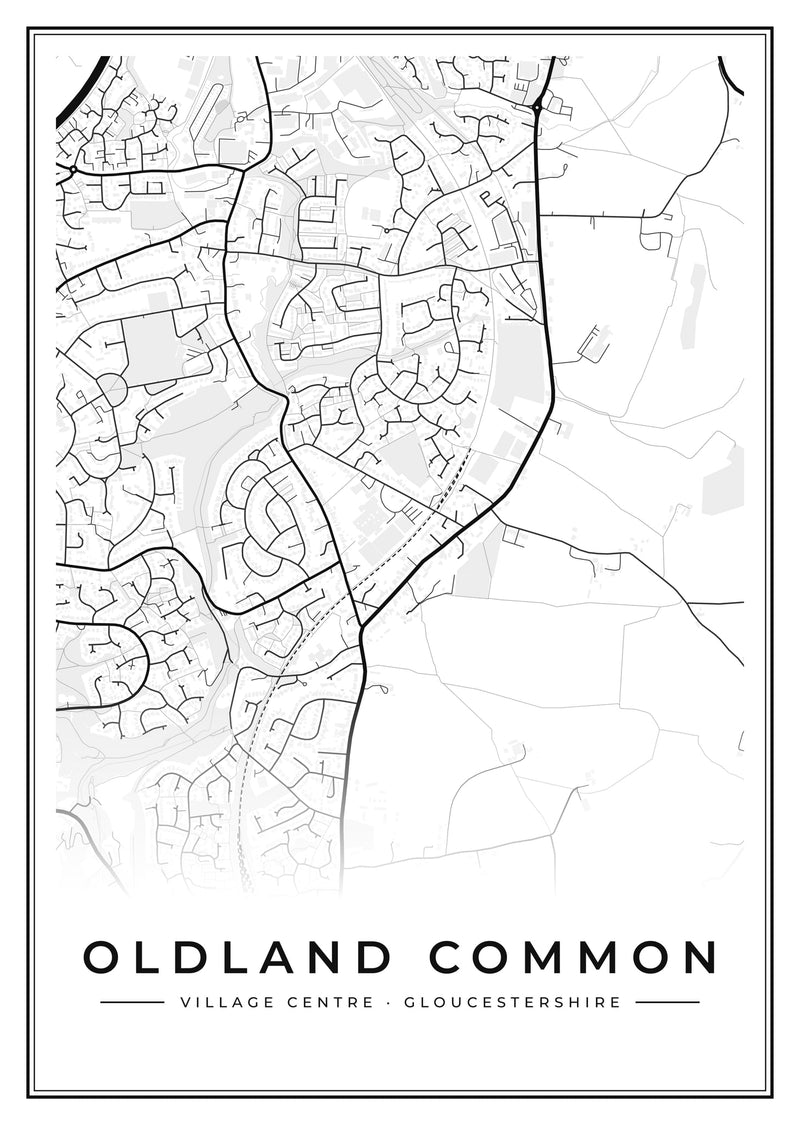 Oldland Common Village Centre Street Map Poster