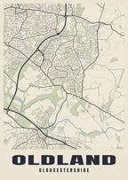Street map poster of Oldland, Gloucestershire