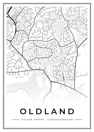 Oldland Village Centre Street Map Poster