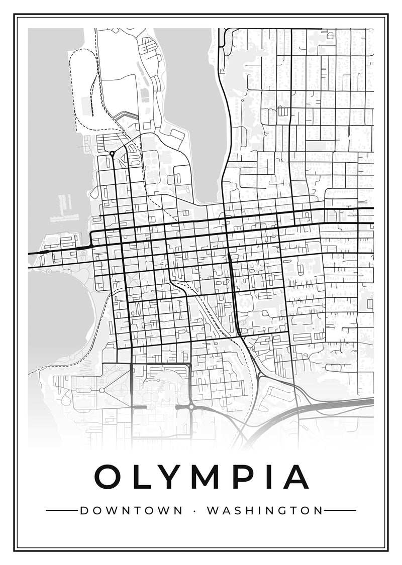 Olympia Downtown Street Map Poster