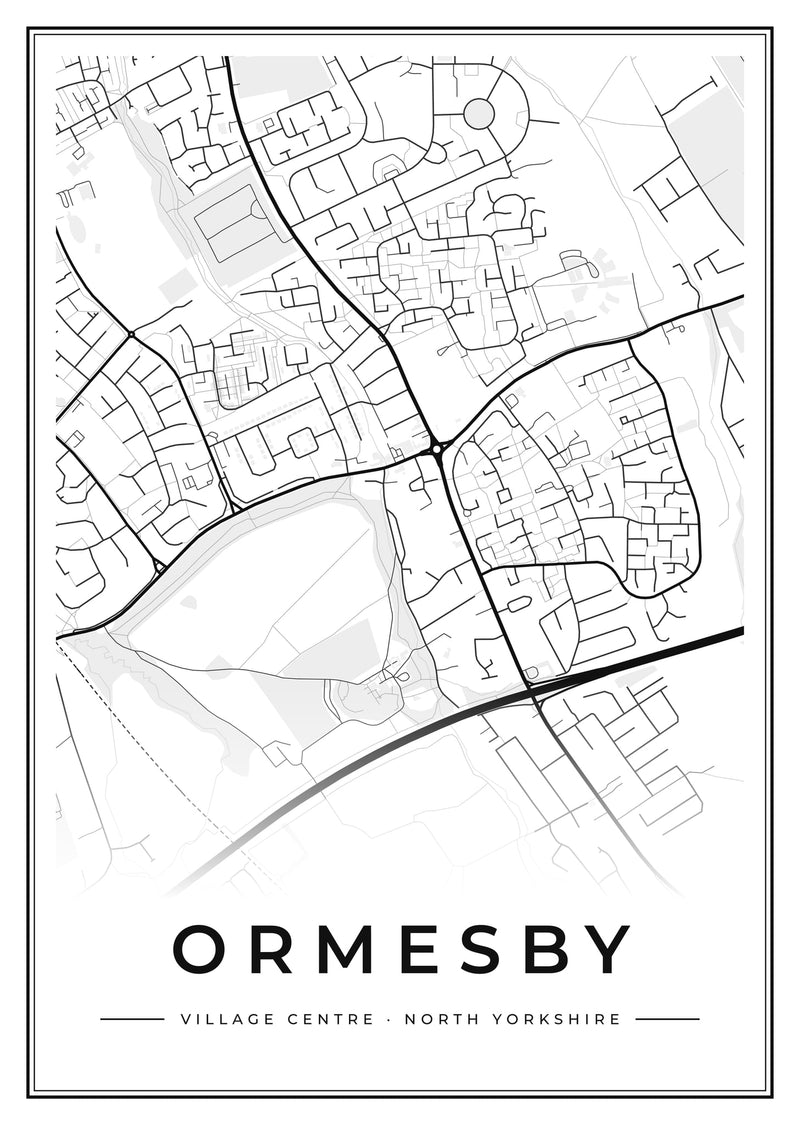 Ormesby Village Centre Street Map Poster