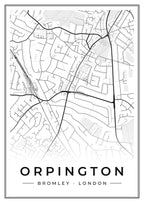 Street map poster of Orpington, Bromley, London