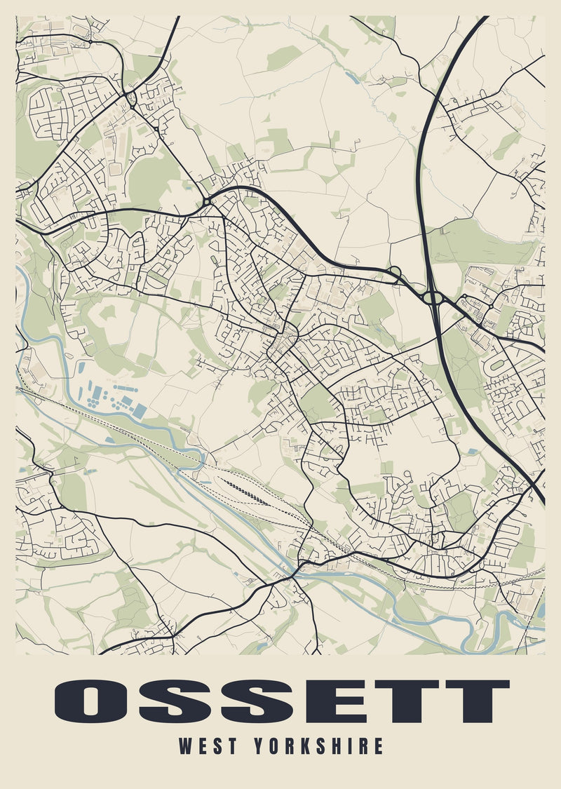 Ossett Street Map Poster