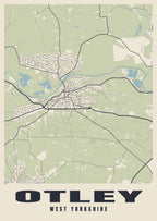 Street map poster of Otley, West Yorkshire