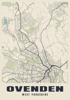 Street map poster of Ovenden, West Yorkshire