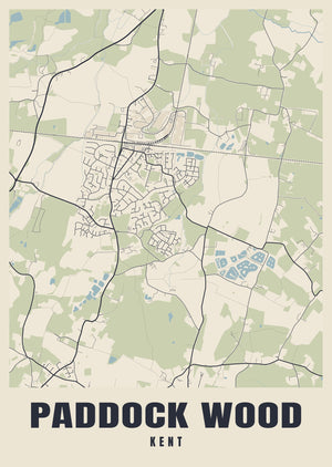 Paddock Wood Street Map Poster