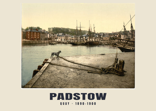 Quay, Padstow — 1890–1900 · Vintage photochrom print