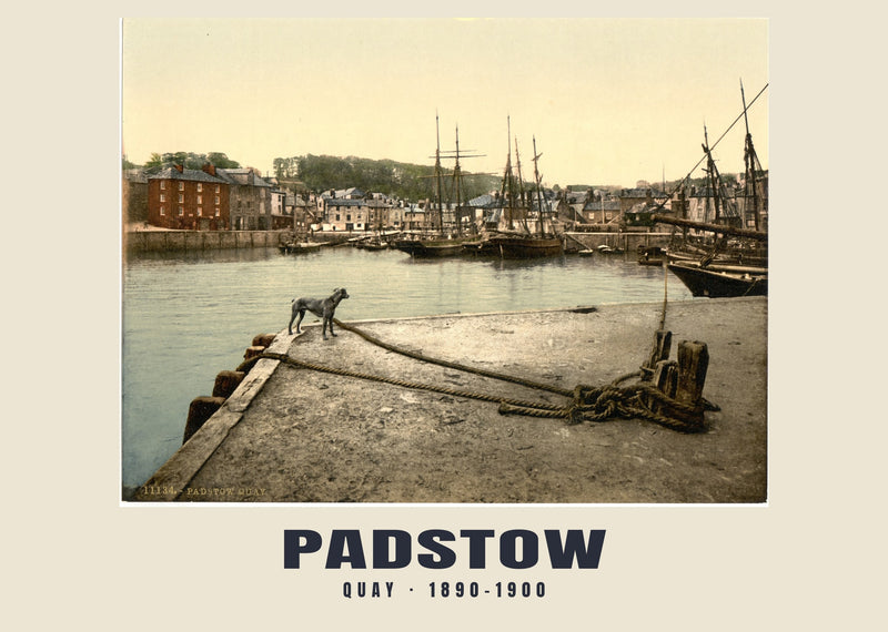 Quay, Padstow — 1890–1900 · Vintage photochrom print