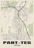 Street map poster of Pant-teg, Torfaen
