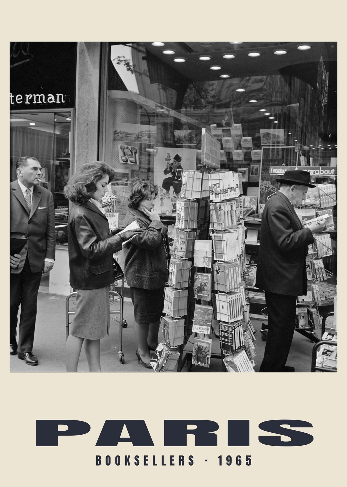 Booksellers, Paris, 1965 — Historic photograph print