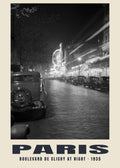 Boulevard de Clichy at Night, Paris, 1935 heritage photograph