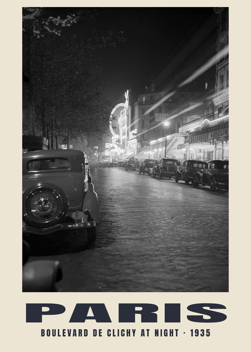 Boulevard de Clichy at Night, Paris, 1935 heritage photograph