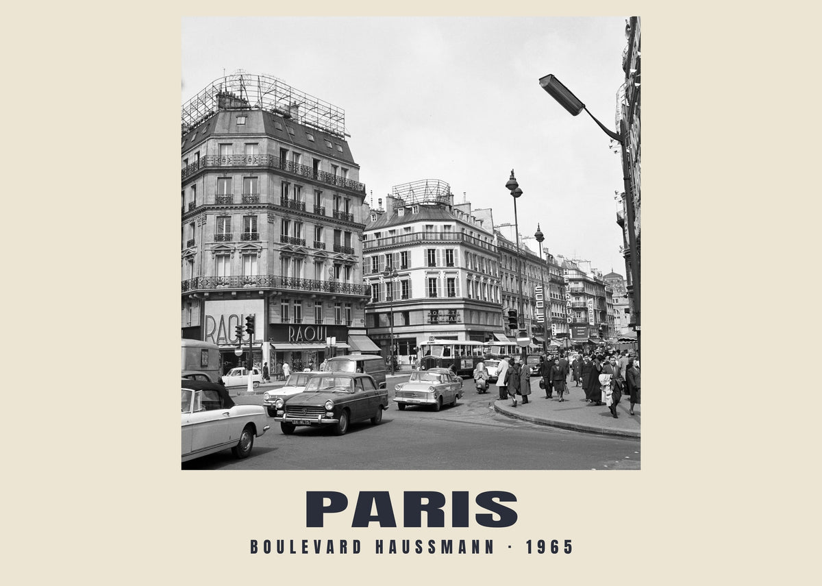 Boulevard Haussmann, Paris, 1965 heritage photograph